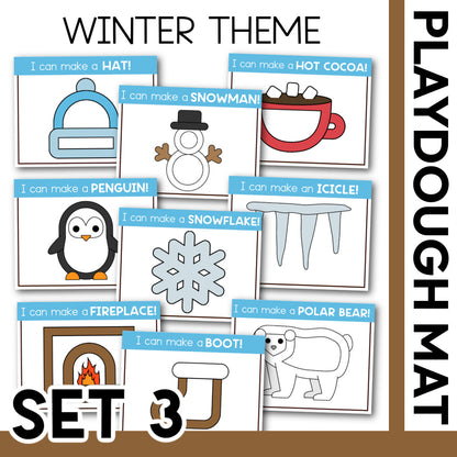 WINTER THEME PLAYDOUGH MAT -- will send via email