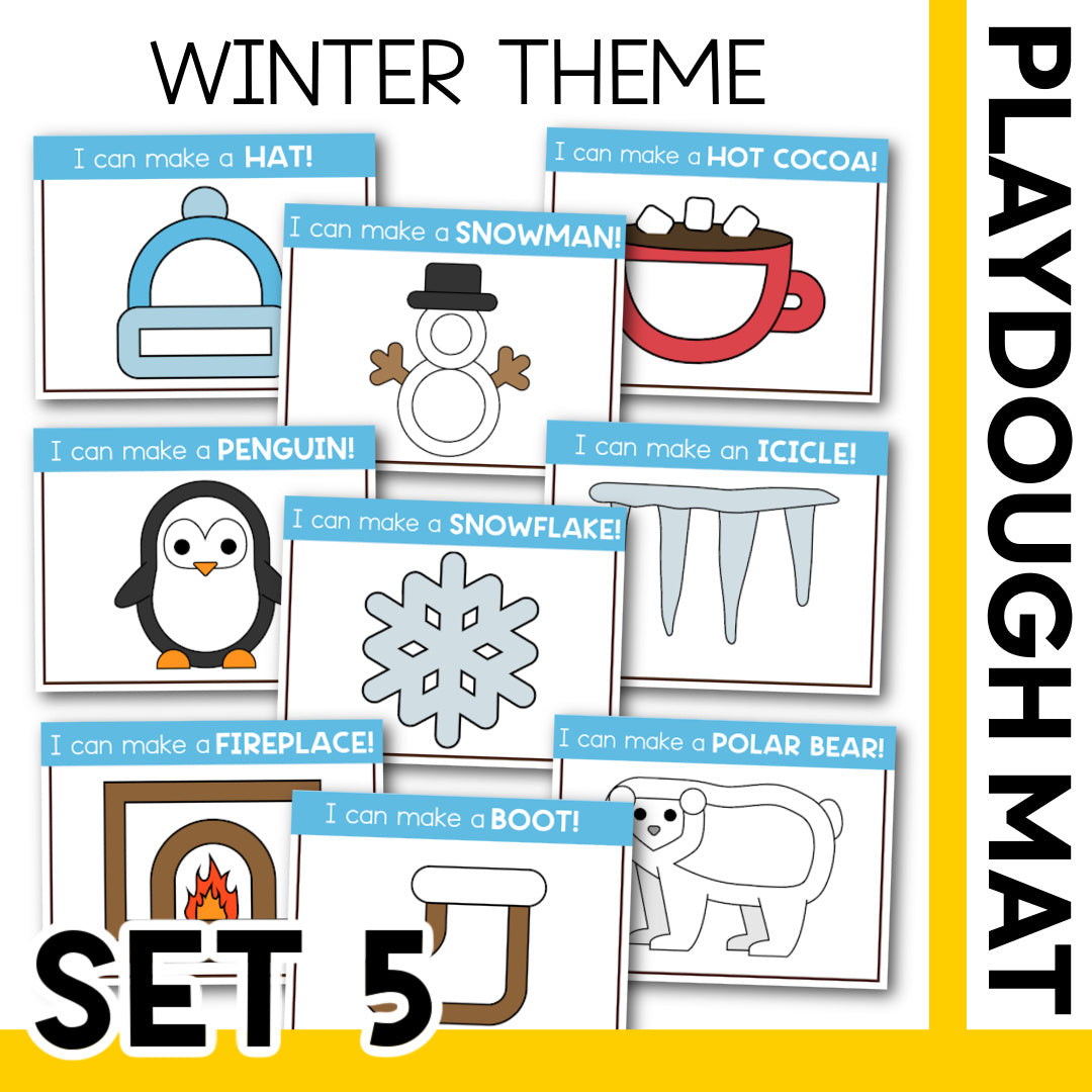 WINTER THEME PLAYDOUGH MAT -- will send via email