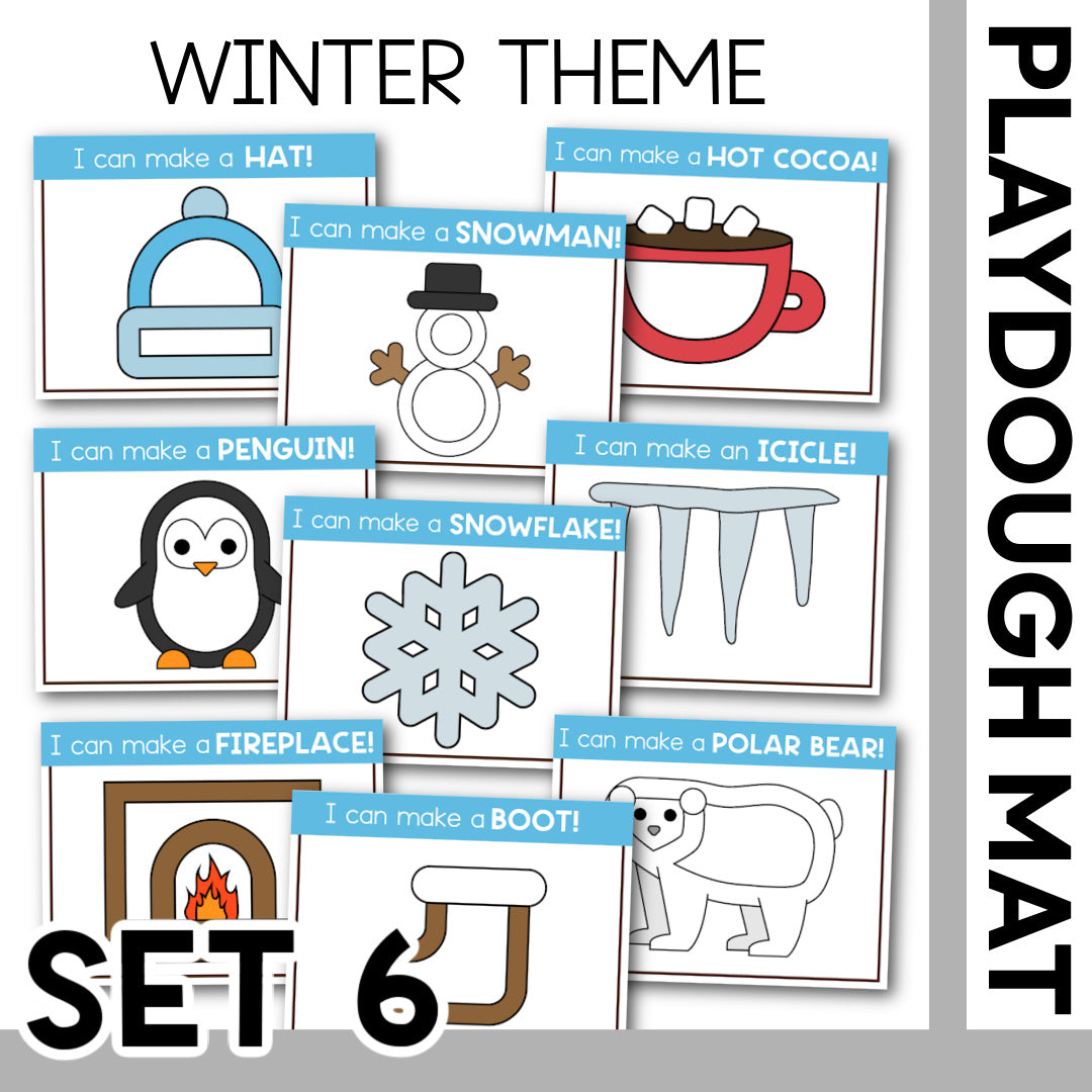 WINTER THEME PLAYDOUGH MAT -- will send via email
