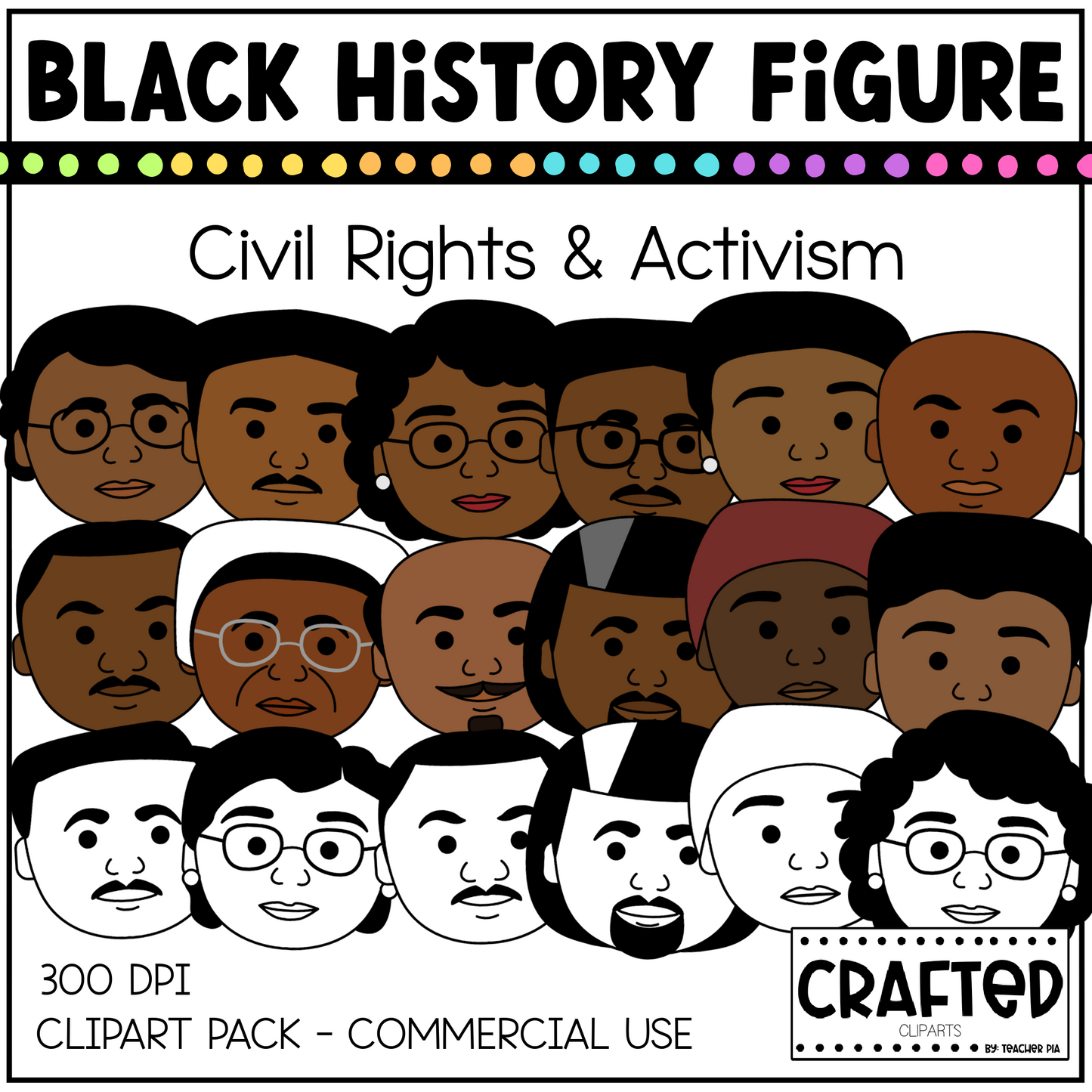 Black History Figures Civil Rights & Activism Clipart Pack Black History Month
