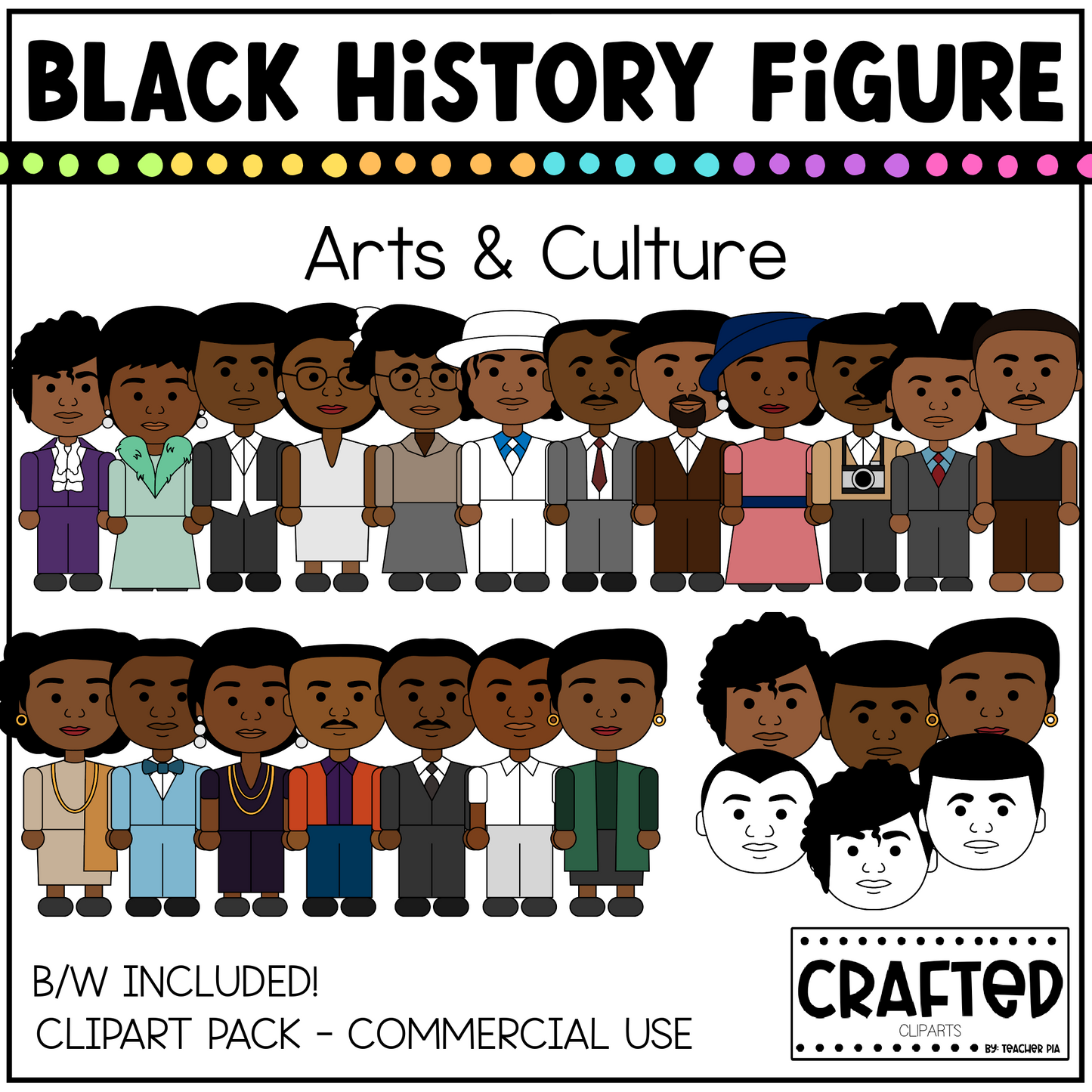 Black History Figures Arts and Culture Clipart Pack Black History Month
