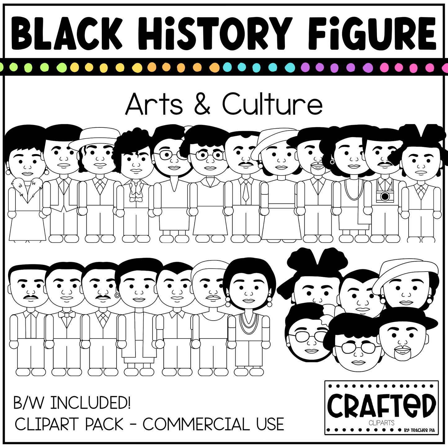 Black History Figures Arts and Culture Clipart Pack Black History Month