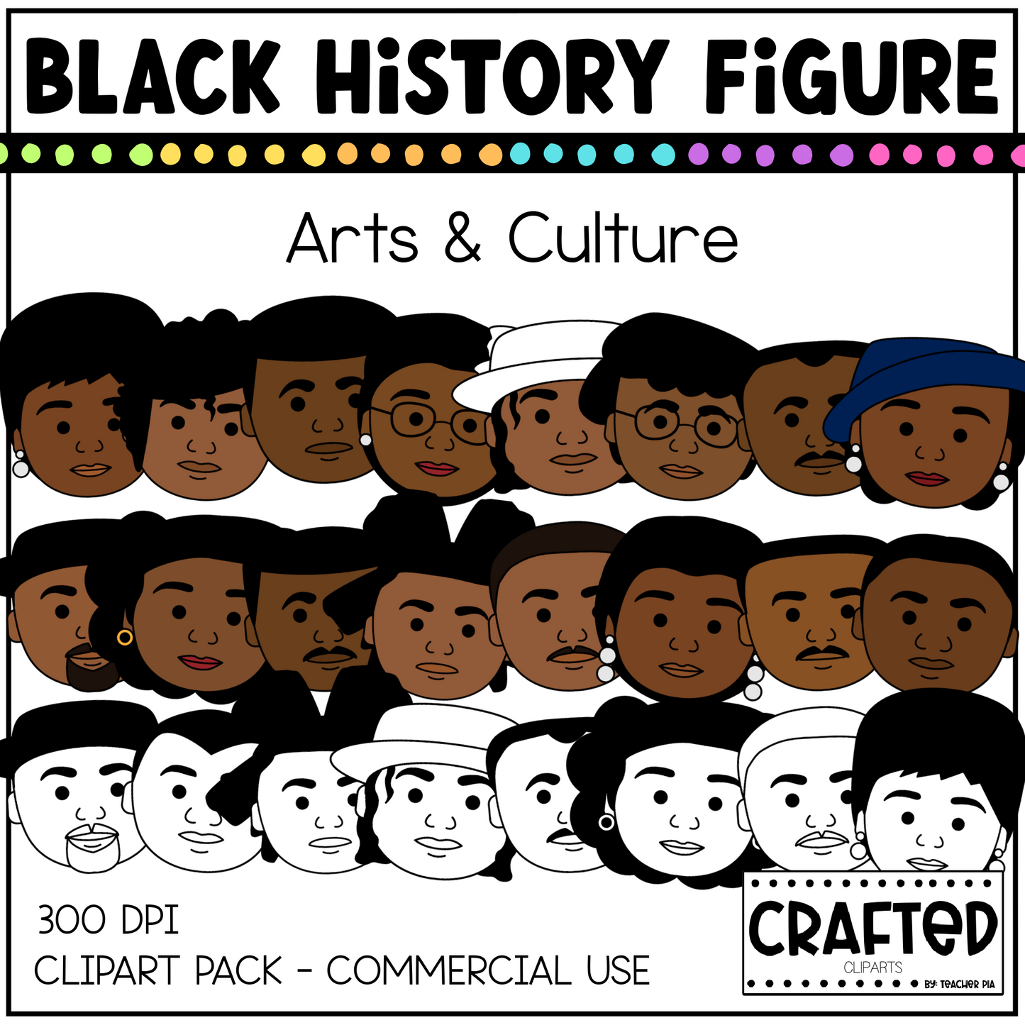 Black History Figures Arts and Culture Clipart Pack Black History Month