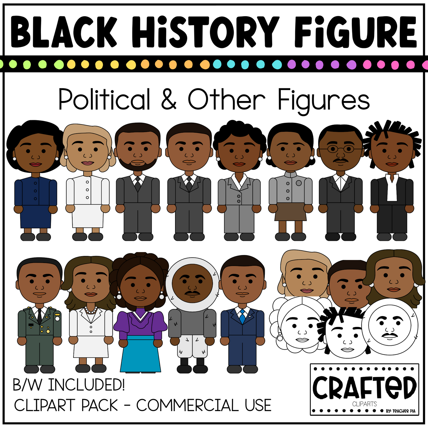 Black History Figures Political & Other Figures Clipart Pack Black History Month