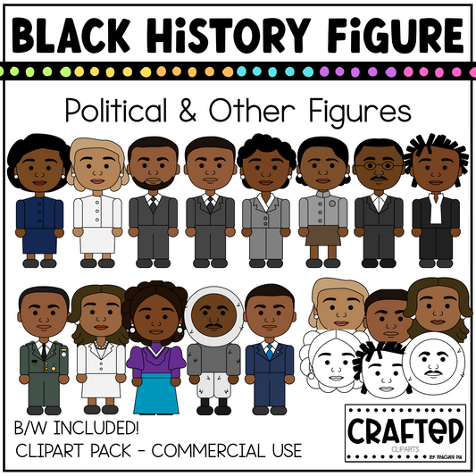 Black History Figures Political & Other Figures Clipart Pack Black History Month