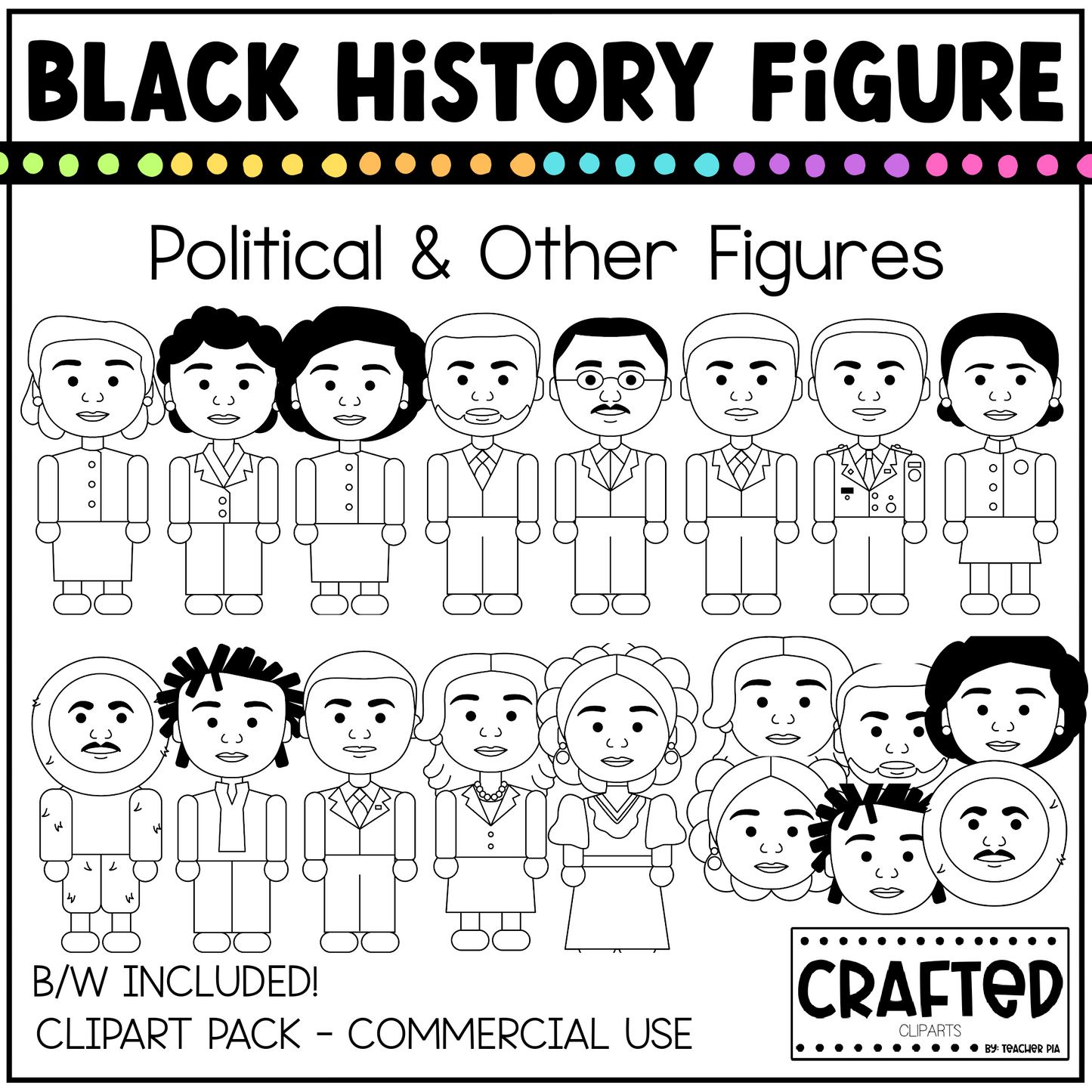 Black History Figures Political & Other Figures Clipart Pack Black History Month