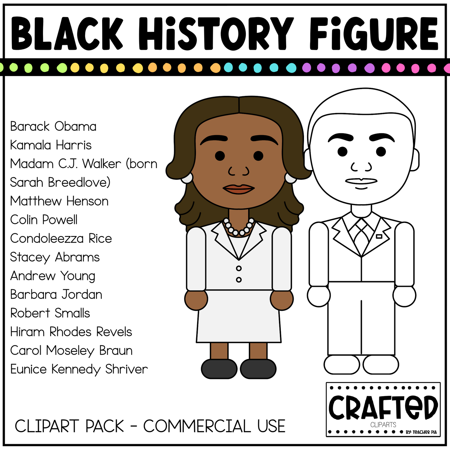 Black History Figures Political & Other Figures Clipart Pack Black History Month