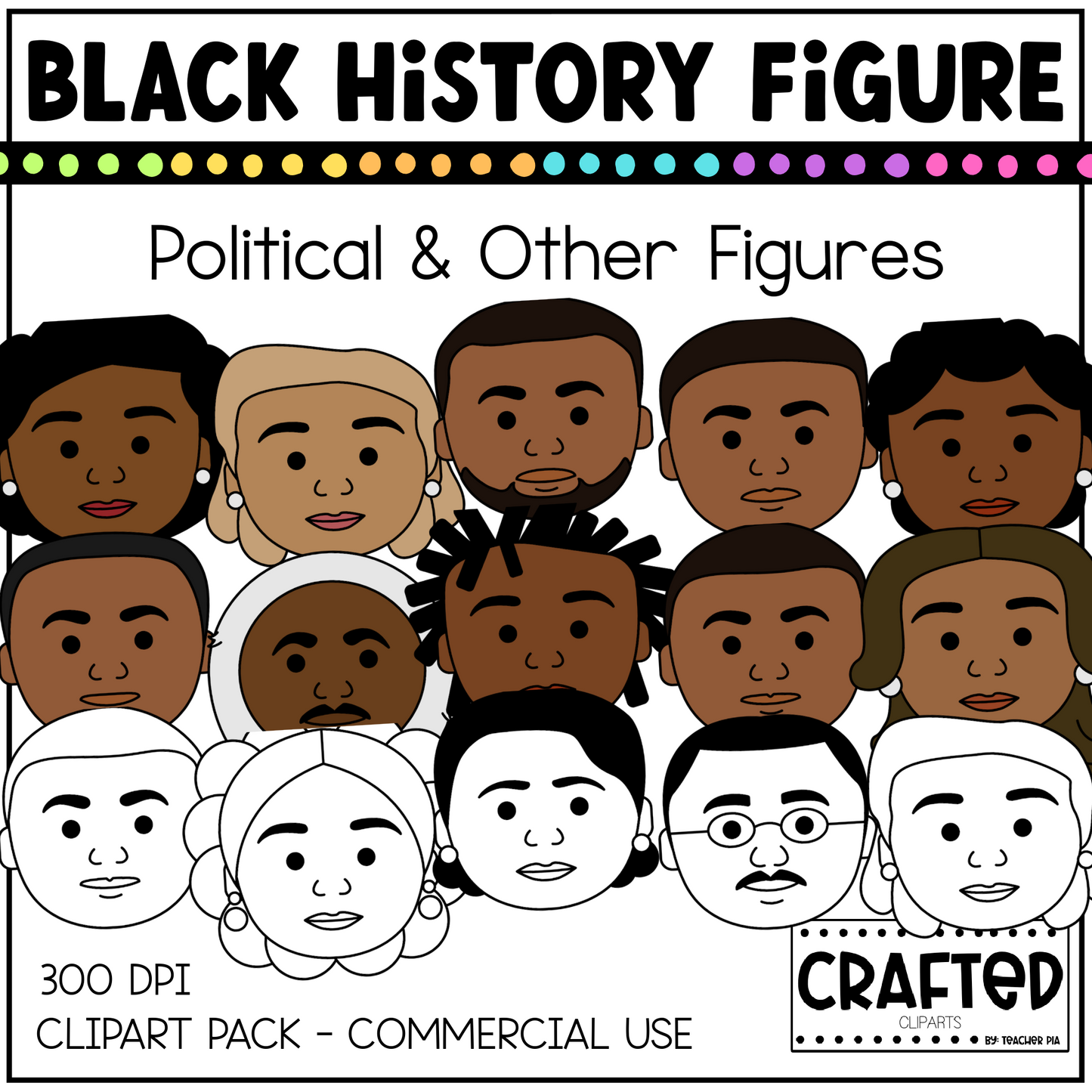 Black History Figures Political & Other Figures Clipart Pack Black History Month