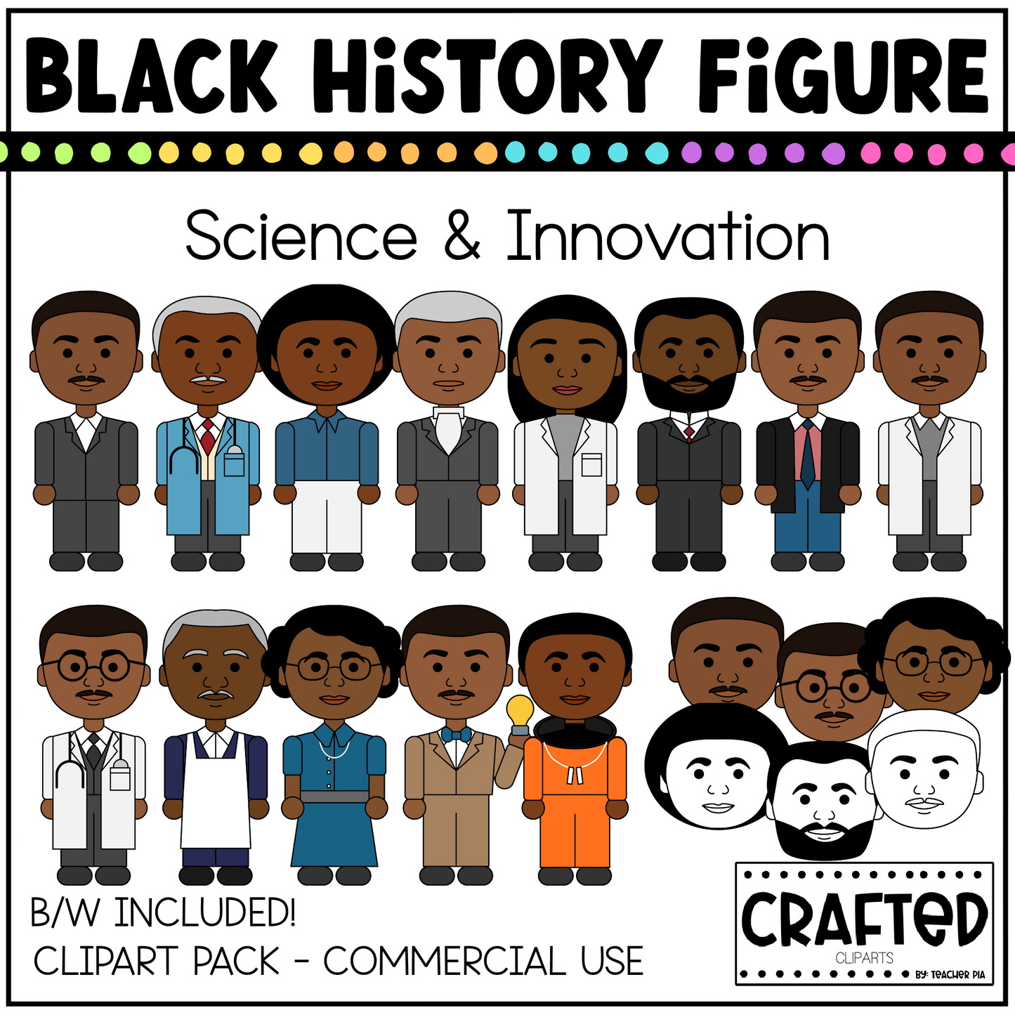 Black History Figures Science And Innovation Clipart Pack Black History Month