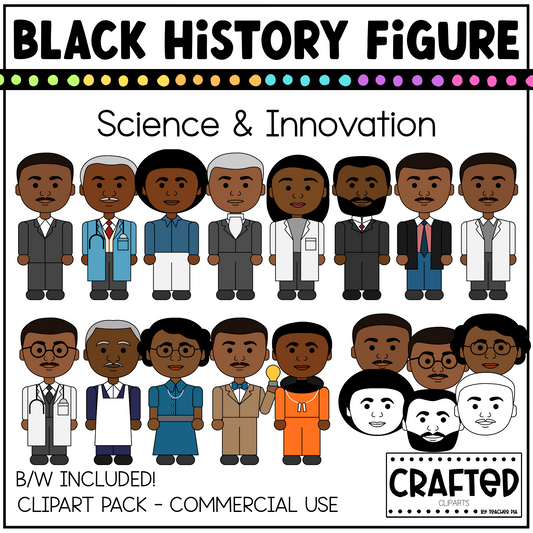 Black History Figures Science And Innovation Clipart Pack Black History Month