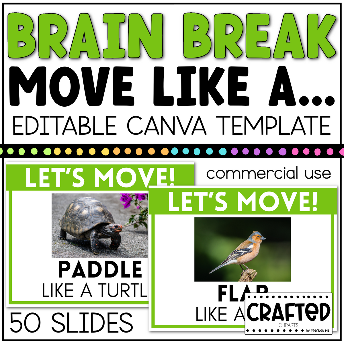 BRAIN BREAK Move Like A ... Canva Template Slides Ice Breaker