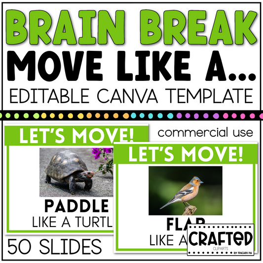 BRAIN BREAK Move Like A ... Canva Template Slides Ice Breaker
