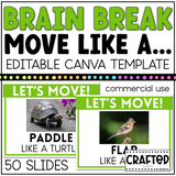 BRAIN BREAK Move Like A ... Canva Template Slides Ice Breaker