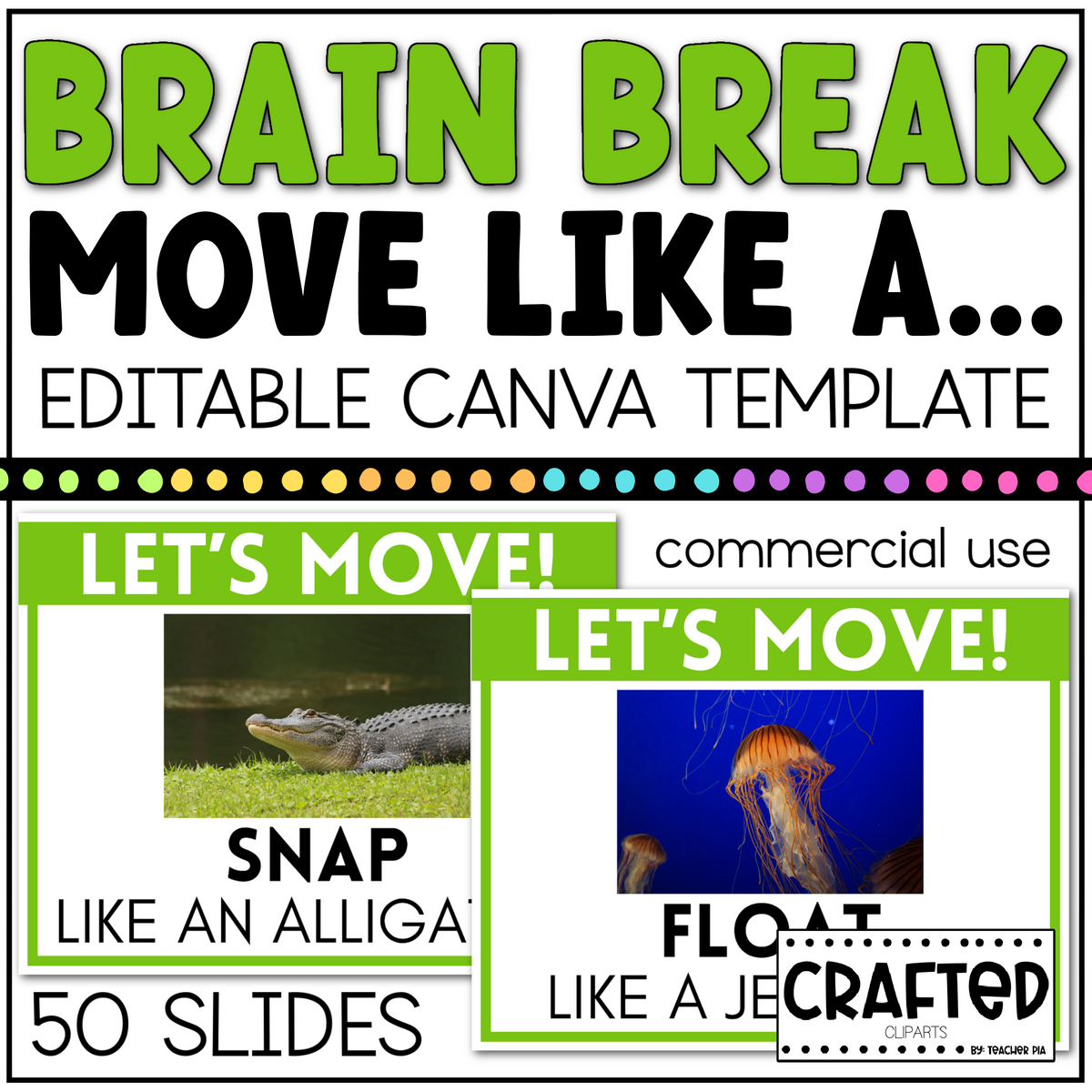 BRAIN BREAK Move Like A ... Canva Template Slides Ice Breaker