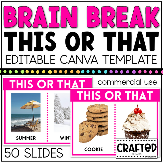 BRAIN BREAK This or That Canva Template Slides Ice Breaker