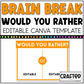 BRAIN BREAK Would You Rather Canva Template Slides Ice Breaker