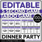 Editable Dinner Party Theme PLR Party Game 5 Second Game & Forbidden Word Game