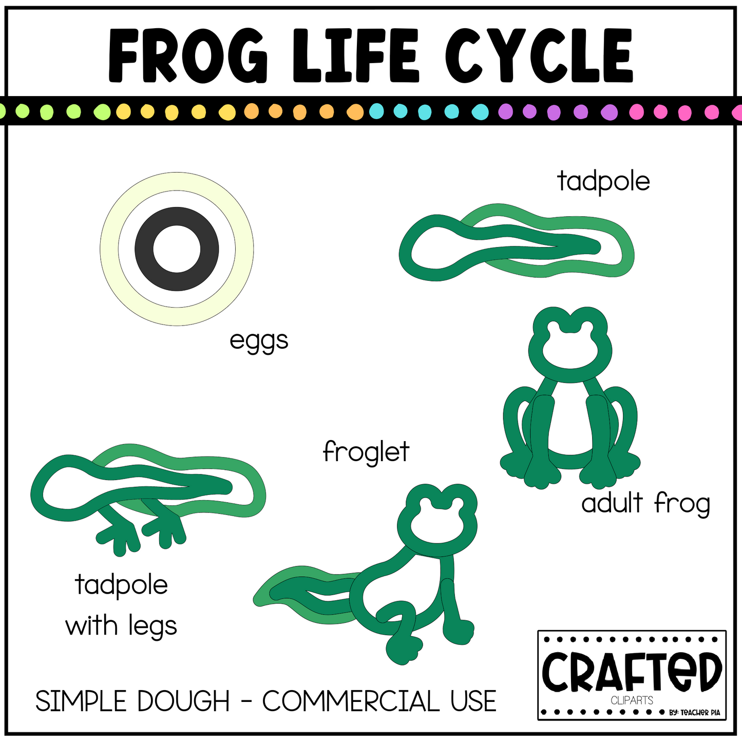 Simple Frog Life Cycle Playdough Pack