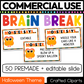 Editable Halloween Monster Says Virtual Brain Break Game Canva Template Slides