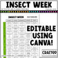 Editable Insect Week Activities and Planner Toddler Canva Template 2-4yo Sped
