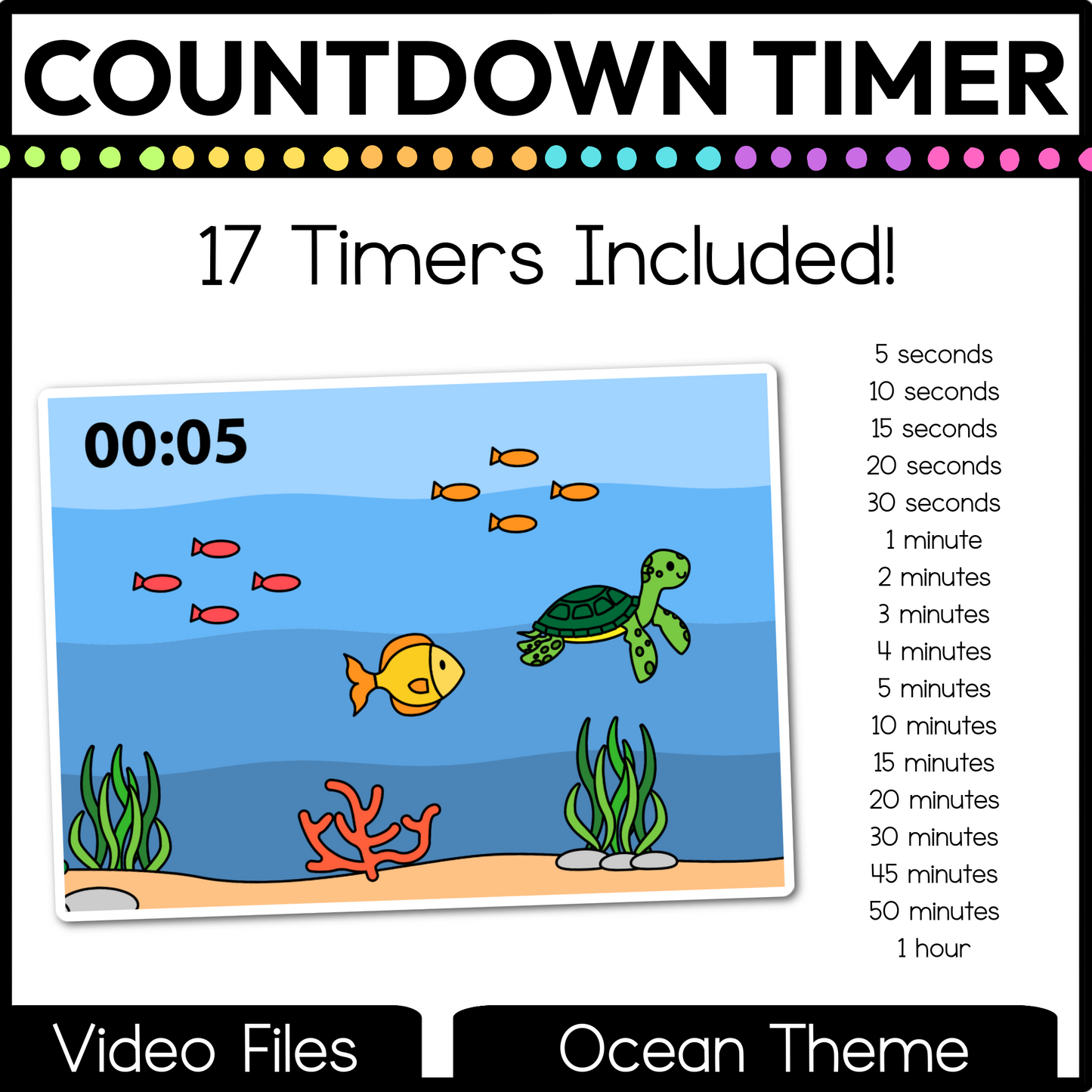 Ocean Theme Visual Timer Countdown Classroom Management Video