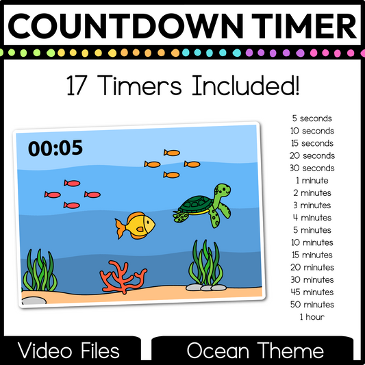 Ocean Theme Visual Timer Countdown Classroom Management Video