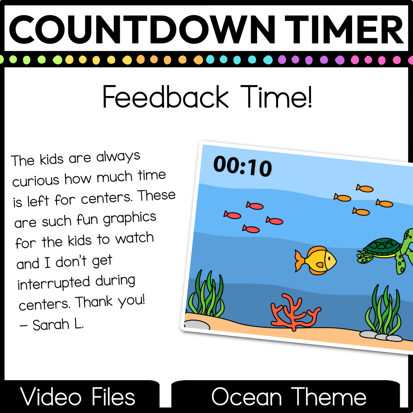 Ocean Theme Visual Timer Countdown Classroom Management Video