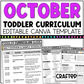 OCTOBER Editable Toddler Curriculum Canva Template Daycare Homeschool Tot SCHOOL