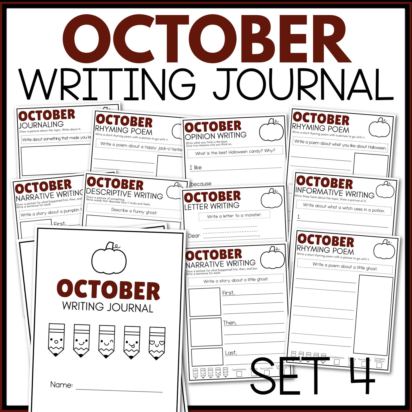 OCTOBER WRITING JOURNAL -- will send via email