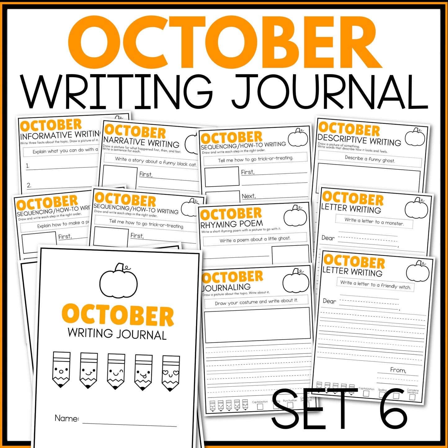 OCTOBER WRITING JOURNAL -- will send via email