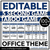 Editable Office Theme PLR Party Game 5 Second Game & Taboo Forbidden Word Game Commercial Use