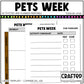 Editable Pets Week Play Activities and Planner Toddler Canva Template 2-4yo