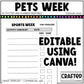 Editable Pets Week Play Activities and Planner Toddler Canva Template 2-4yo