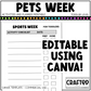 Editable Pets Week Play Activities and Planner Toddler Canva Template 2-4yo