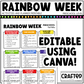Editable Rainbow Week Activities and Planner Preschool Canva Template