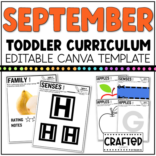 SEPTEMBER Editable Toddler Curriculum Canva Template Daycare Homeschool Tot