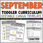 SEPTEMBER Editable Toddler Curriculum Canva Template Daycare Homeschool Tot