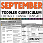 SEPTEMBER Editable Toddler Curriculum Canva Template Daycare Homeschool Tot