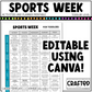 Editable Sports Week Play Activities and Planner Toddler Canva Template 2-4yo