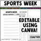 Editable Sports Week Play Activities and Planner Toddler Canva Template 2-4yo