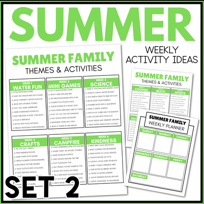 Summer Family Themes and Activities with Planner