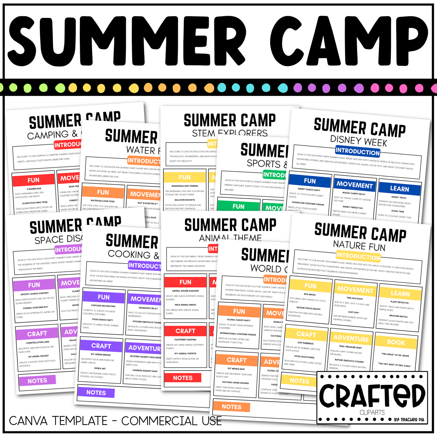 Editable Summer Camp Plan Canva Template