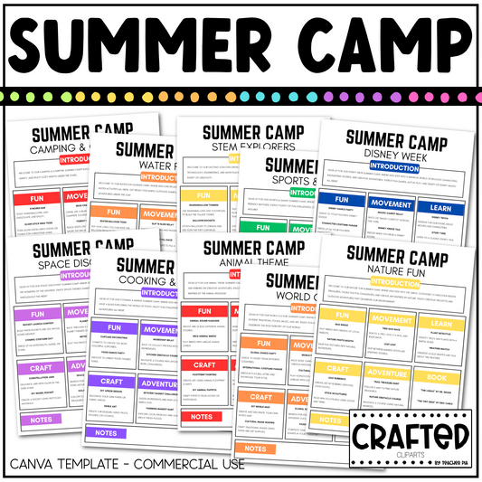Editable Summer Camp Plan Canva Template