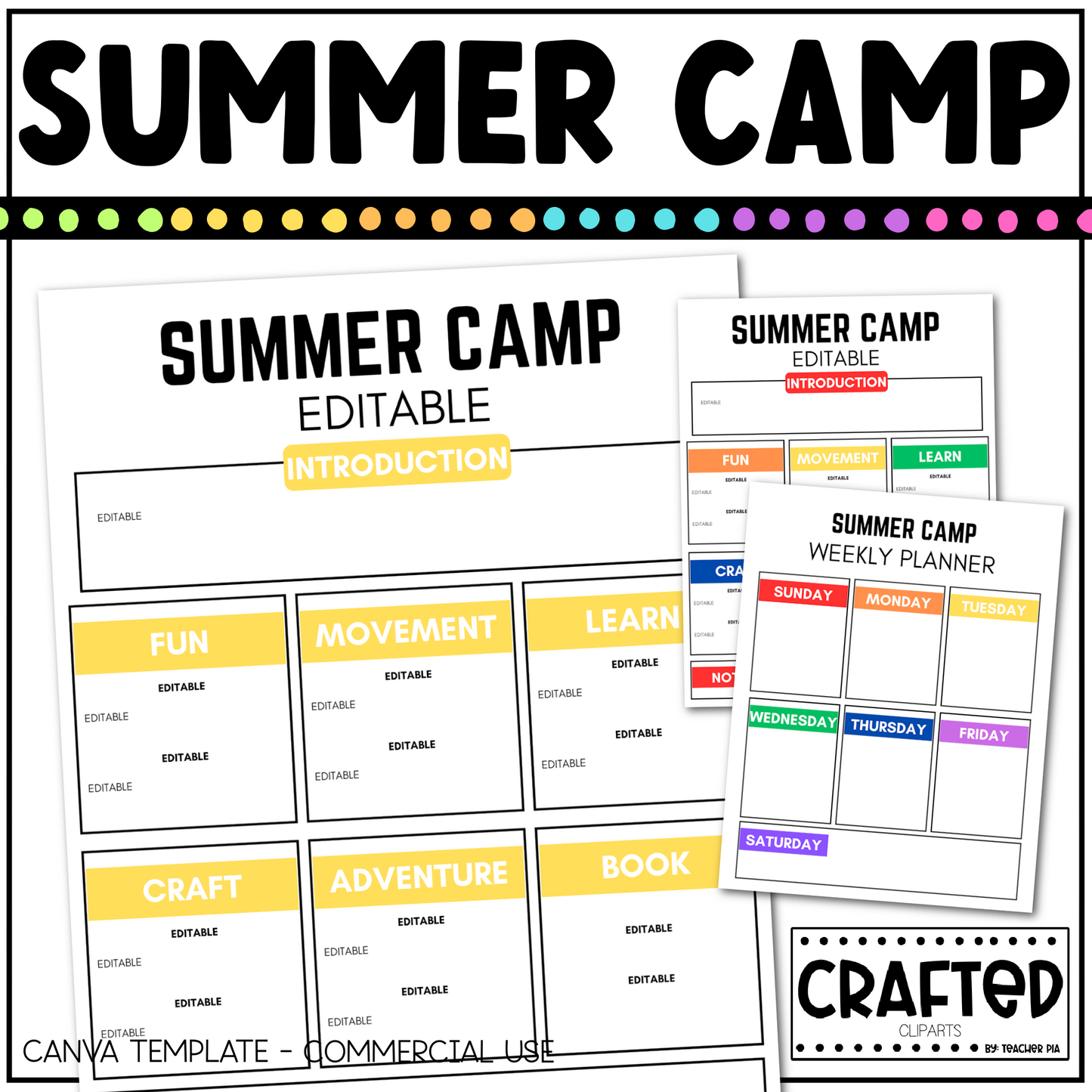 Editable Summer Camp Plan Canva Template