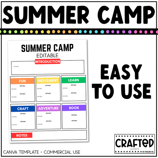 Editable Summer Camp Plan Canva Template