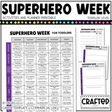 Editable Superhero Week Play Activities and Planner Toddler Canva Template 2-4yo
