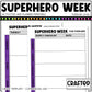 Editable Superhero Week Play Activities and Planner Toddler Canva Template 2-4yo