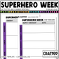 Editable Superhero Week Play Activities and Planner Toddler Canva Template 2-4yo