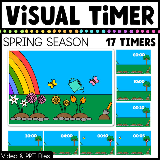 Spring Visual Timer Countdown Classroom Management Tool Transition PPT Video