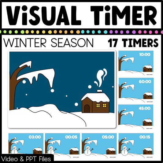 Winter Visual Timer Countdown Classroom Management Tool Transition PPT Video